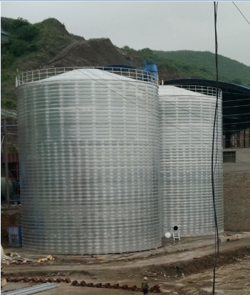 裕安粮食钢板仓的安装全过程不用热焊接